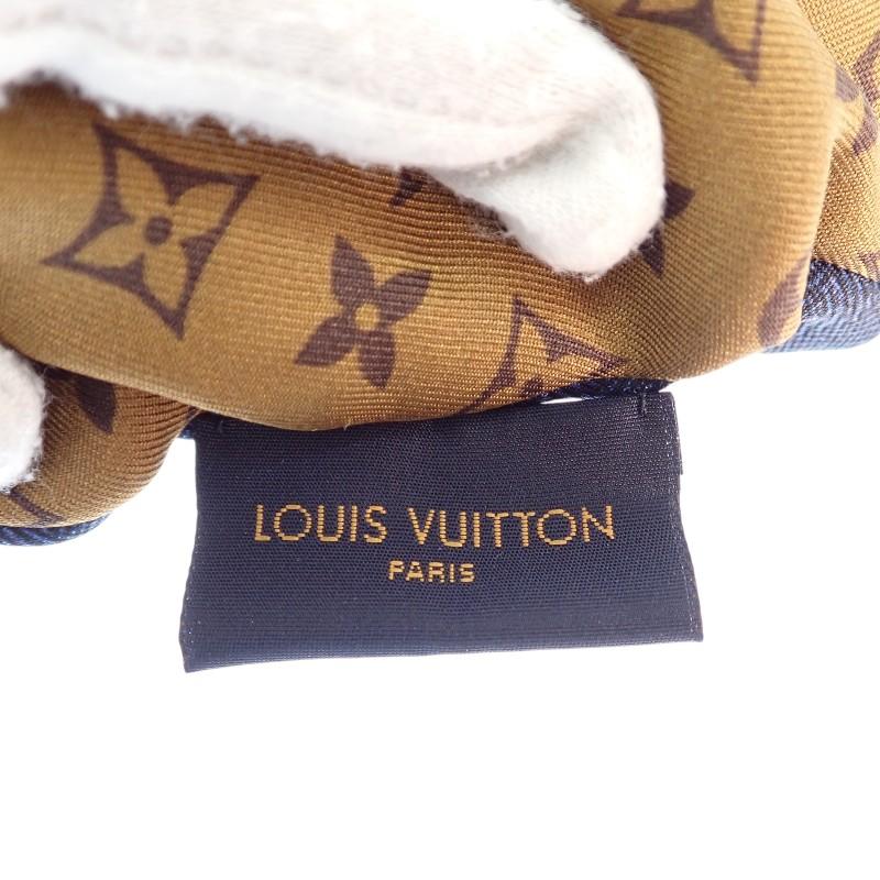 LOUIS VUITTON  M77011 hair accessory Brown/blue silk Women