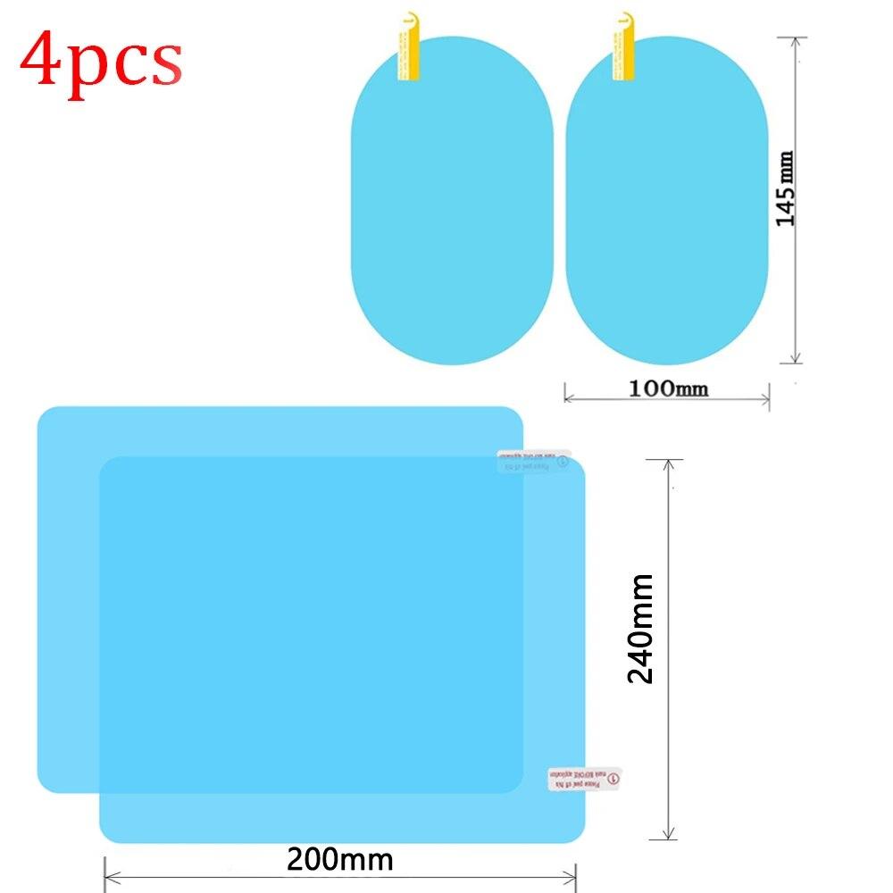 Rearview Mirror Rainproof Film Set Car Truck Window Glass Anti-fog Waterproof Stickers Rainy Day Safe Driving Rain Proof Films