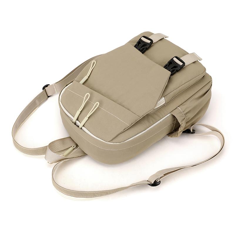 Nylon Lightweight Women's Backpack with Flip-top Lock Simple Small Schoolbag  Commuting and Travel Waterproof Backpack