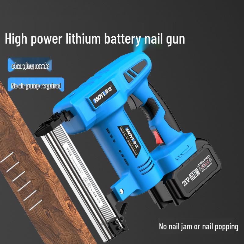 Rechargeable Electric Nail Gun, F30 Brad Nailer & Stapler, with Lithium Battery for Woodworking.