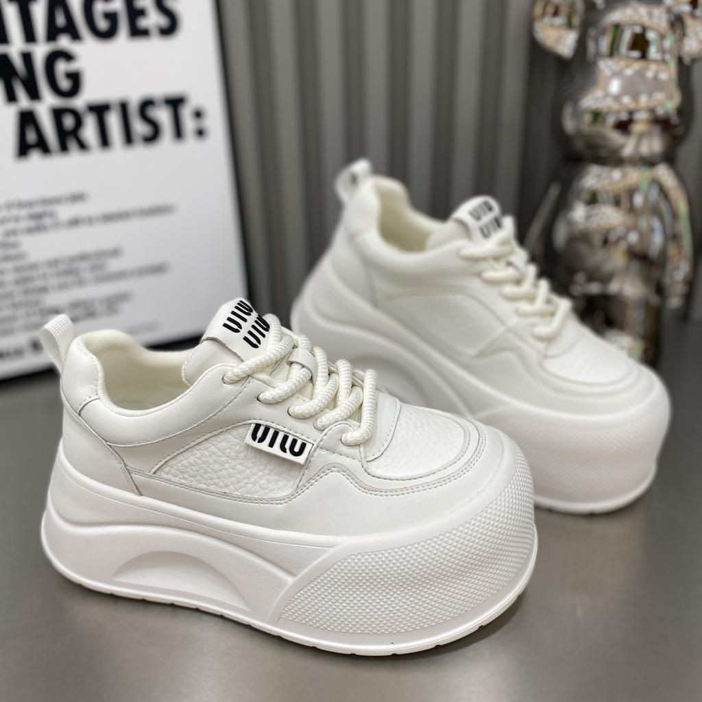 Thick sole heightening spring and autumn muffin board shoes casual sports bread shoes velvet