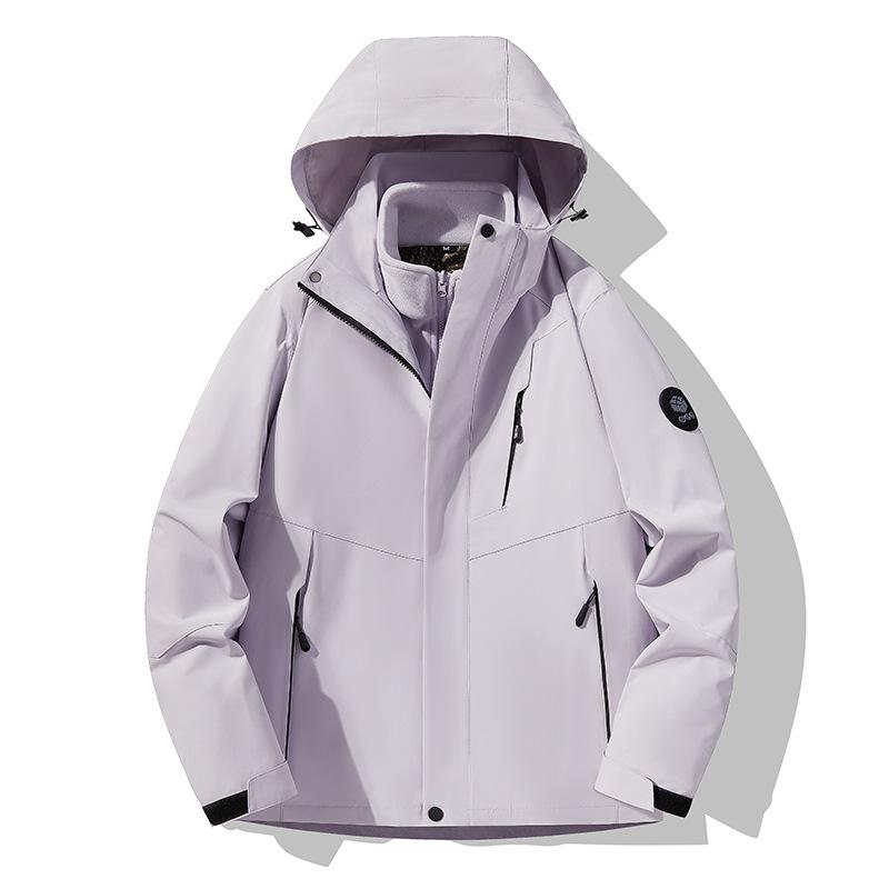 New Outdoor Three-in-one Stormtrooper Men Autumn and Winter Windproof Waterproof Mountaineering Clothing Couple Polar Fleece Warm Two-piece Set