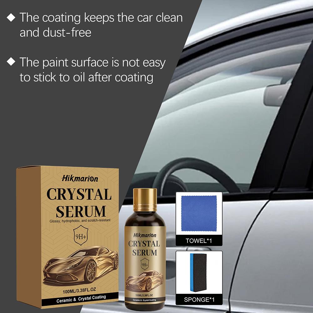 Kristall Serum Keramikbeschichtung Kit Autolackschutz Hochglanz Kratzfest Hydrophob Leicht zu Reinigen Autoaufbereitung Zubehör