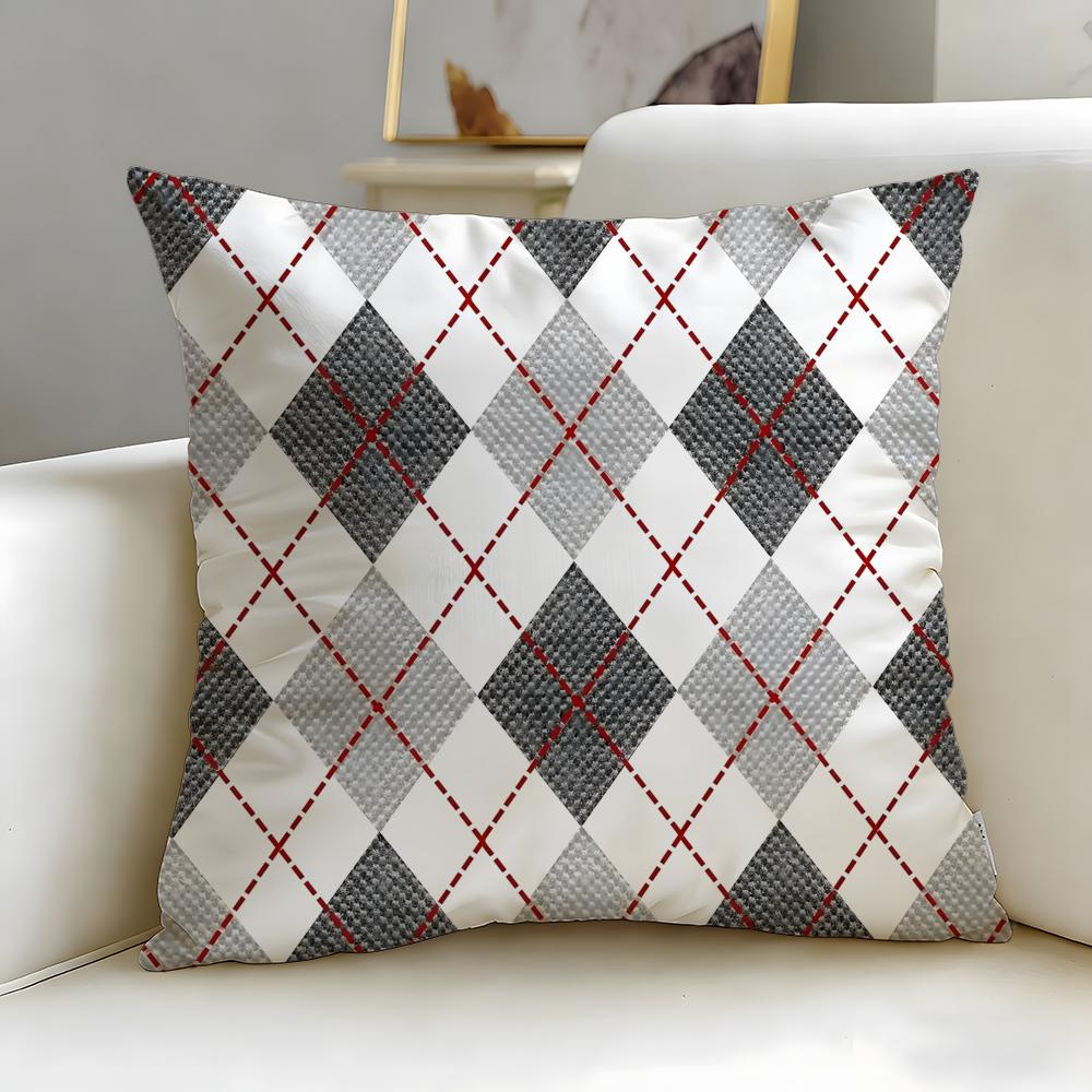 Stripes intersecting Cushion Cover Soft  EasyWash Pillow Case  Versatile for Couch Bed Travel and Office