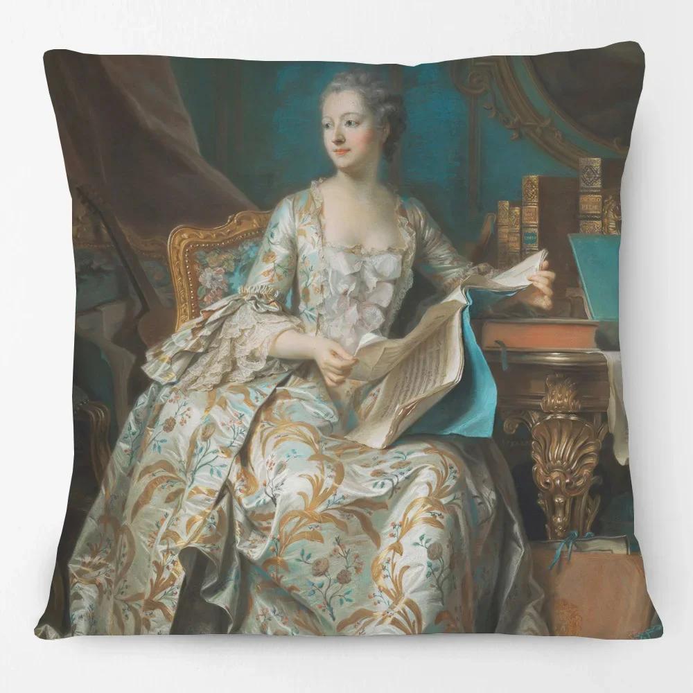 Nobles And Grand Ladies Cushion Covers European Oil Painting Woman Girls Decorative Pillow Case