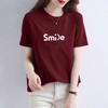 White Letter Print Oversized 100% Cotton Short-Sleeve T-Shirt