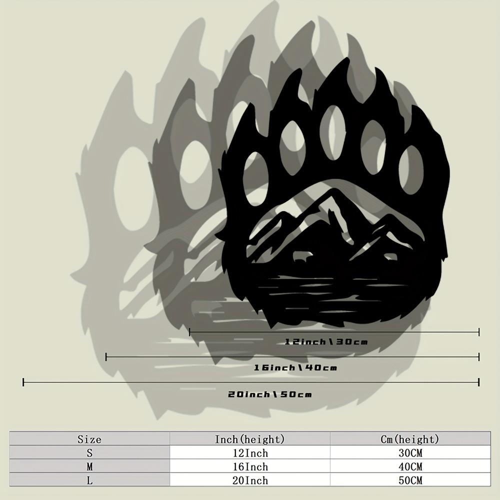 Vintage Metal Wall Art Bear Claw Mountain Landscape Iron Decor for Living Room Bedroom Indoor Outdoor Home Farmhouse Hanging Ornament Christmas Gift