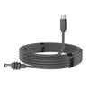 Gray Waterproof MiniDC to Type-C Male-to-Male Power Charging Cable for Outdoor Use