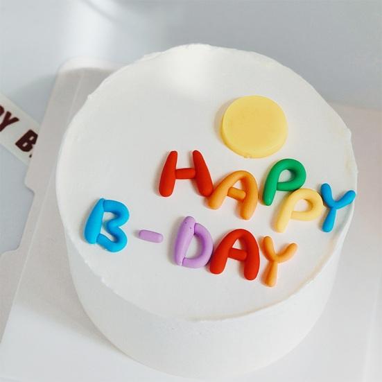 10Pcs/Set Colorful Birthday Happy Letter Decor Soft Rubber Cake Decoration Candy Color Cake Topper Children Party Supplies