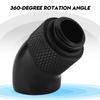 2PCS Black Thread Adapter G1/4 Thread 45 Degree Bend Fitting  Water Cooling Loop