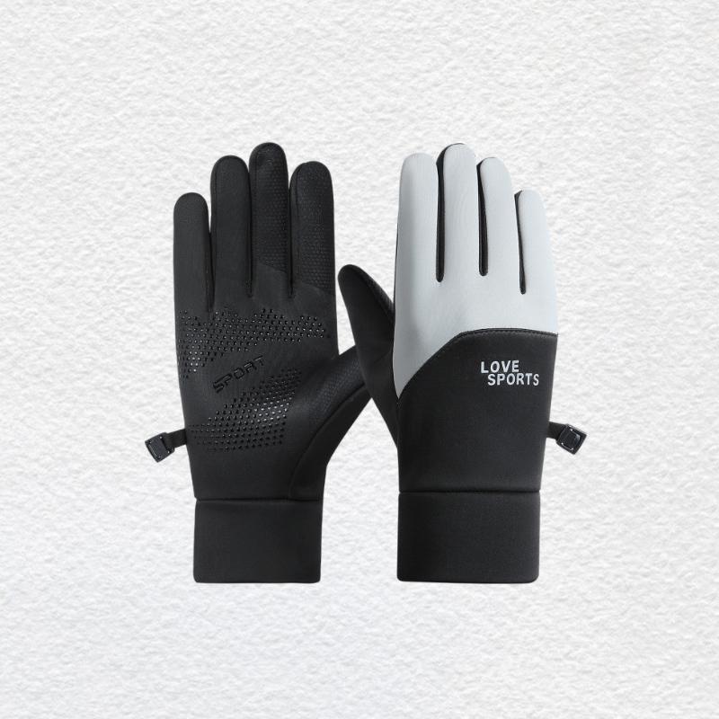Windproof And Waterproof Outdoor Gloves Touch Screen Thumb And Index Finger Fingertips Warm Gloves For Running Cycling