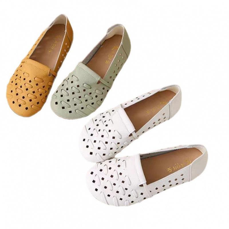 Retro Soft-soled Single Shoes for Women's Summer New Hollow and Breathable Casual Flat Bottom Comfortable One Pedal