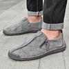Herren Moccasins aus Leder, handgenäht, große Größen - 2021 Frühling/Herbst, lässige Schlupfschuhe
