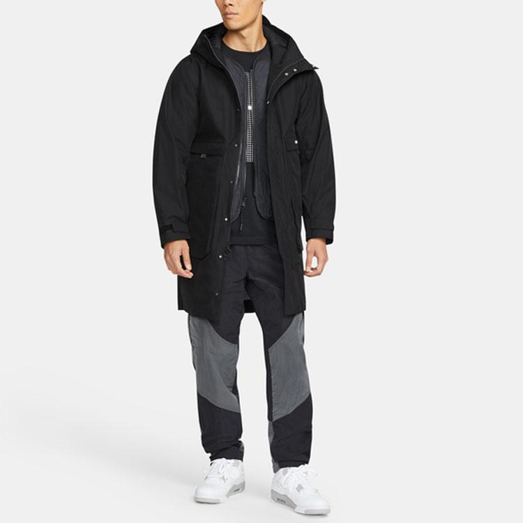 Jordan Bavlněná bunda 2 v 1 s odnímatelnou termální kapucí Gore-Tex s velkými kapsami Pánské svrchní oblečení Černá DC0063-010