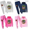 Minecraft Hühner-Jockey Kinder Cartoon Hoodie und Hose Set Aus Baumwolle Für Lässige Winterkleidung
