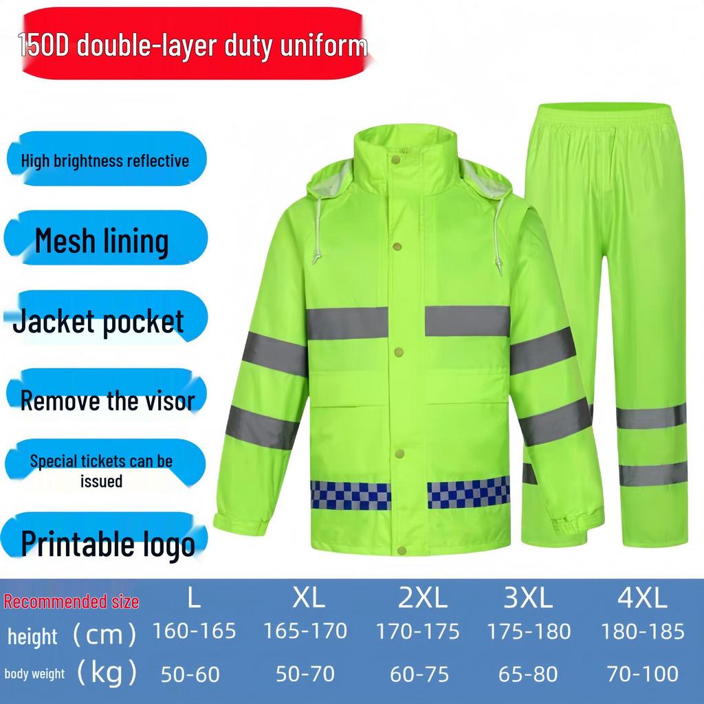 Unisex Stormproof Raincoat & Rain Pants Set for Cycling and Labor Protection