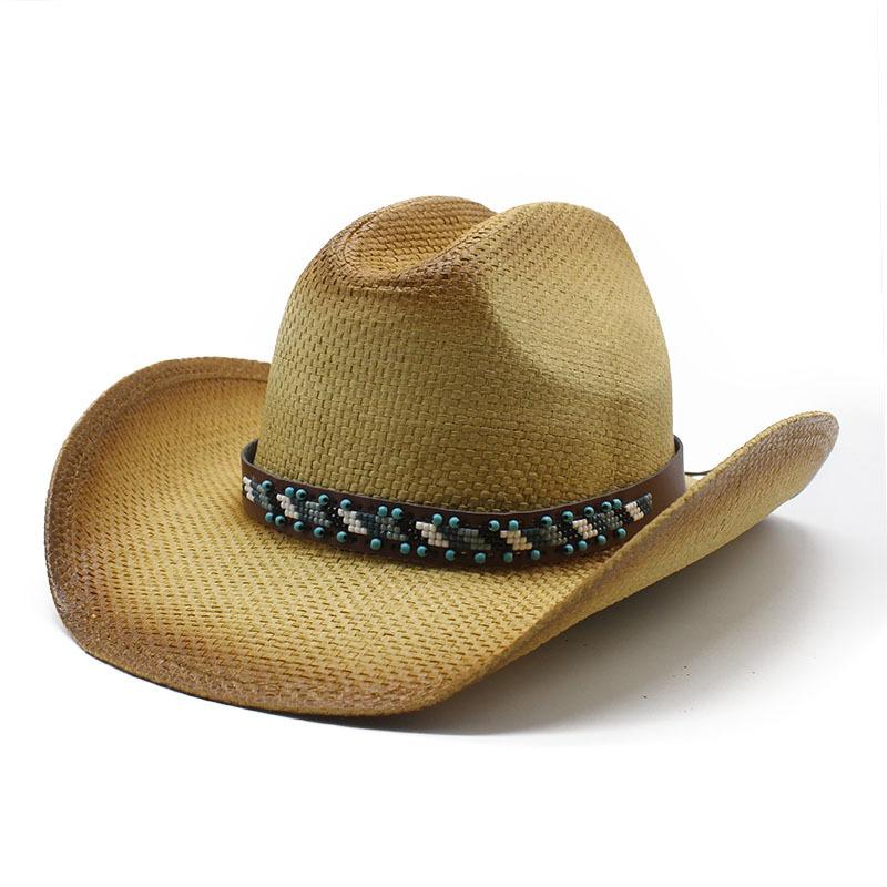 

Ethnic Style Spring And Summer Men And Women Warped Edge Three-Point Straw Weaving Spray Paint Denim Straw Hat Holiday Beach Sun Protection Straw Hat M（56-58cm） хакі