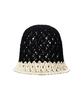 Bajal Metal Tip Crochet Two-Tone Bucket Hat Black