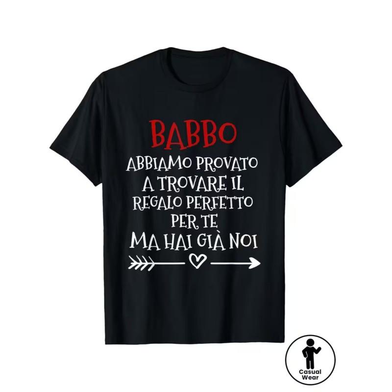 Funny T-Shirt For Italian Dad From Son - Bilingual Humorous Print (English/Italian) - Dad & Papa Design Gift For Father'S Day, BlackShort Sleeve