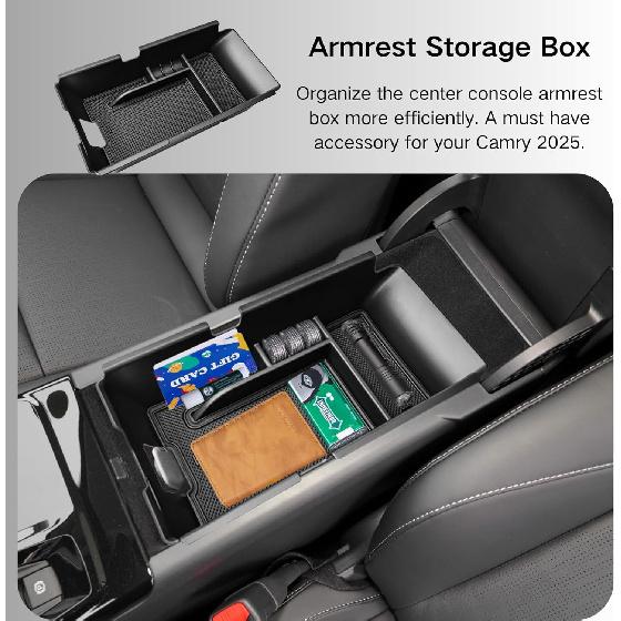 3PCS Center Console Organizer Compatible With 2025 2026 Toyota Camry 9Th Gen Accessories, Armrest Organizer Interior Ert And Under Screen Storage Box
