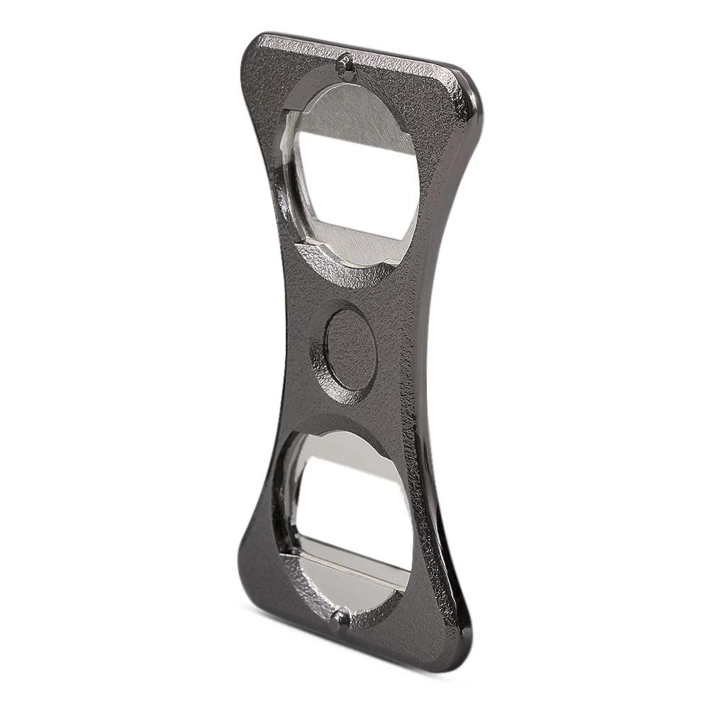 Double Sided Portable Bottle Opener Kitchen Tools Metal Bottle Opener with Drink Cup Holder Divider Stainless Steel Beer Opener
