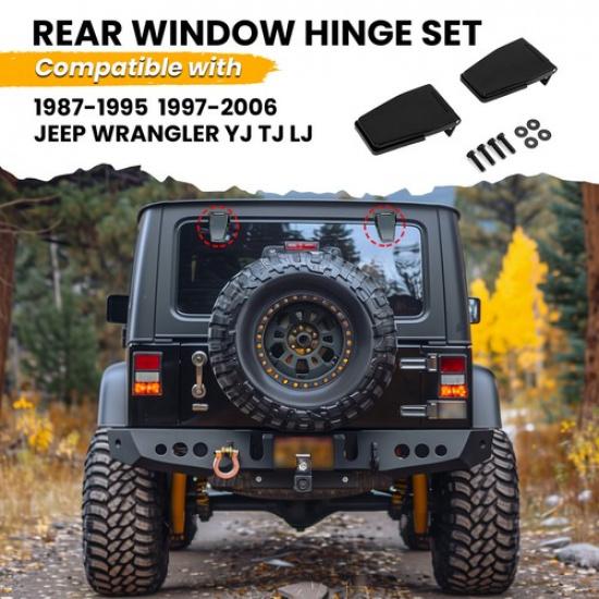 Hardtop Liftgate Window Glass Hinges Stainless for Jeep Wrangler YJ TJ 87-06