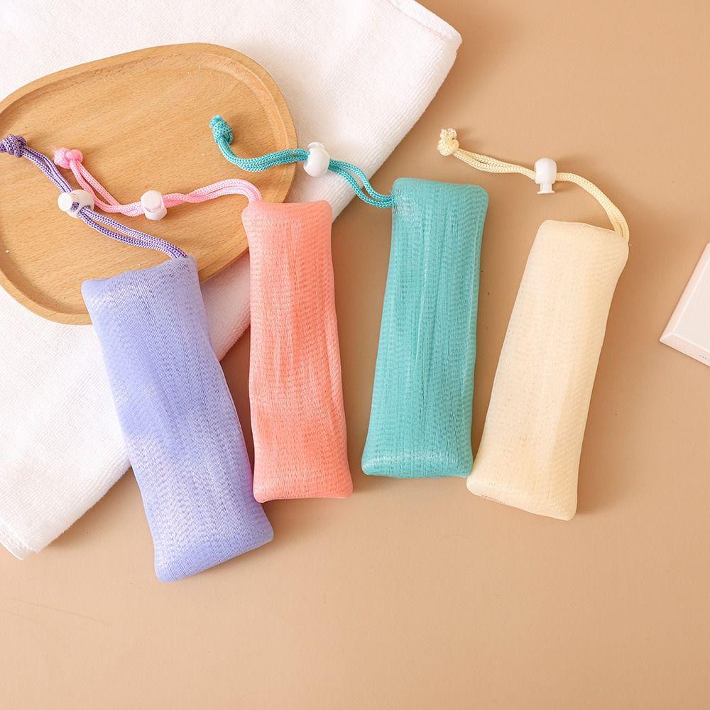 Easy to Hang Soap Bags for Shower Body Facial Cleaning Tool Soap Bag Drawstring Foaming Net