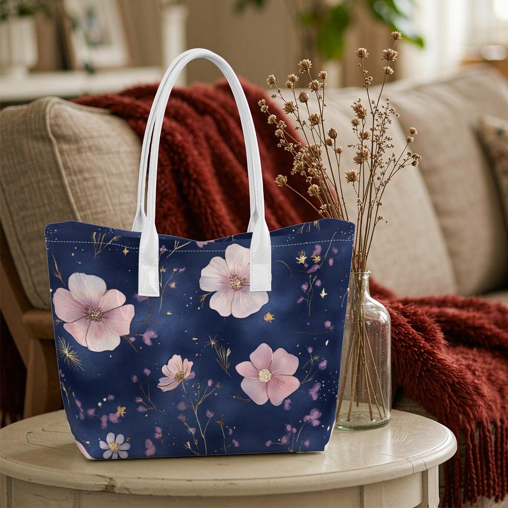Elegant Floral Tote Bag Stylish Women's Daily Casual Handbag For Shopping Commute Travel