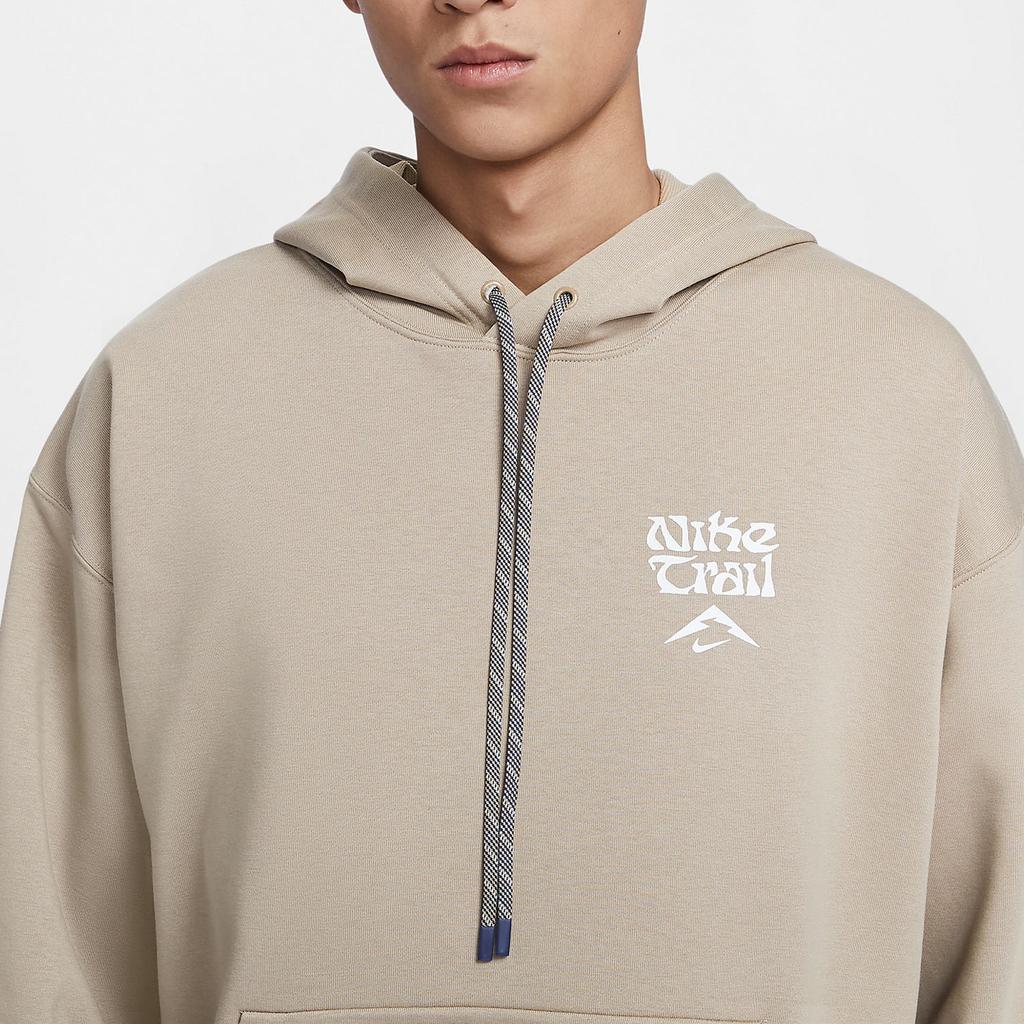 Nike Felpa con cappuccio da corsa Dri-Fit Trail a maglia ad asciugatura rapida da uomo Top Kaki Montagna-Bianco HF0339-247