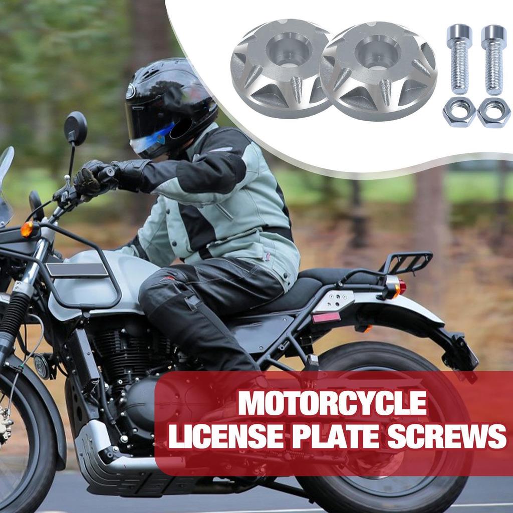 Car License Plate Bolts License Frame Anti-theft Screws Aluminum Alloy Motorcycle Plate Bolt License