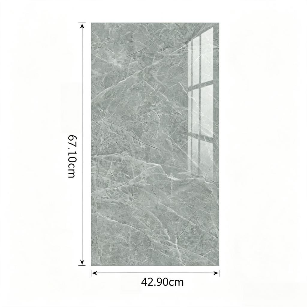 10 Pack Marble Tile Stickers, Self-Adhesive PVC, Waterproof, Grey