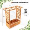 Raised Garden Bed with Arch Trellis Wood Planter Box with Hanging Roof Side Trellis 4 Drainage Holes Above Ground Elevated Gard