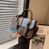 Niche Design Sense Splicing Oblique Span Bag Bag Popular High-End Sense Small Square Bag
