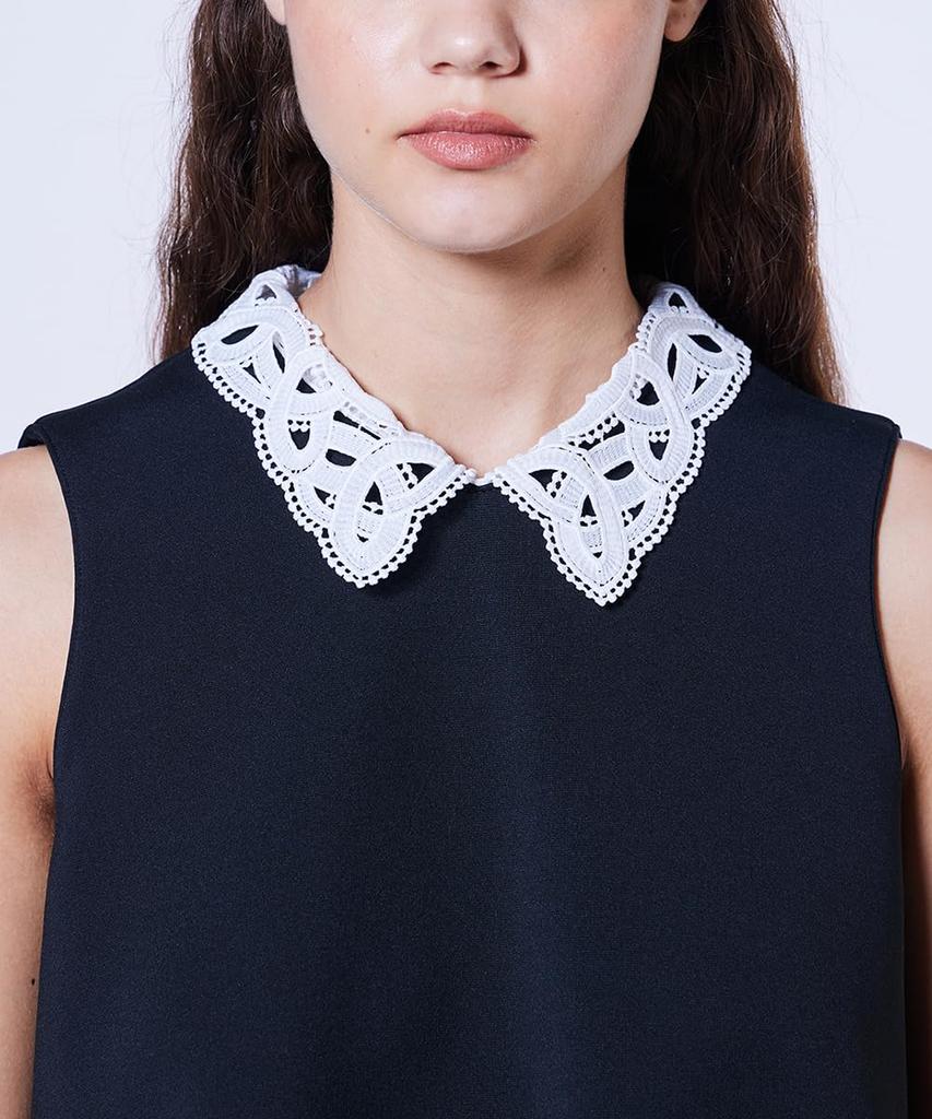 Standard Lace Collar Pleated Mini Dress Black 36 [Double Clothing] Sov. 0501-060-263 Women's