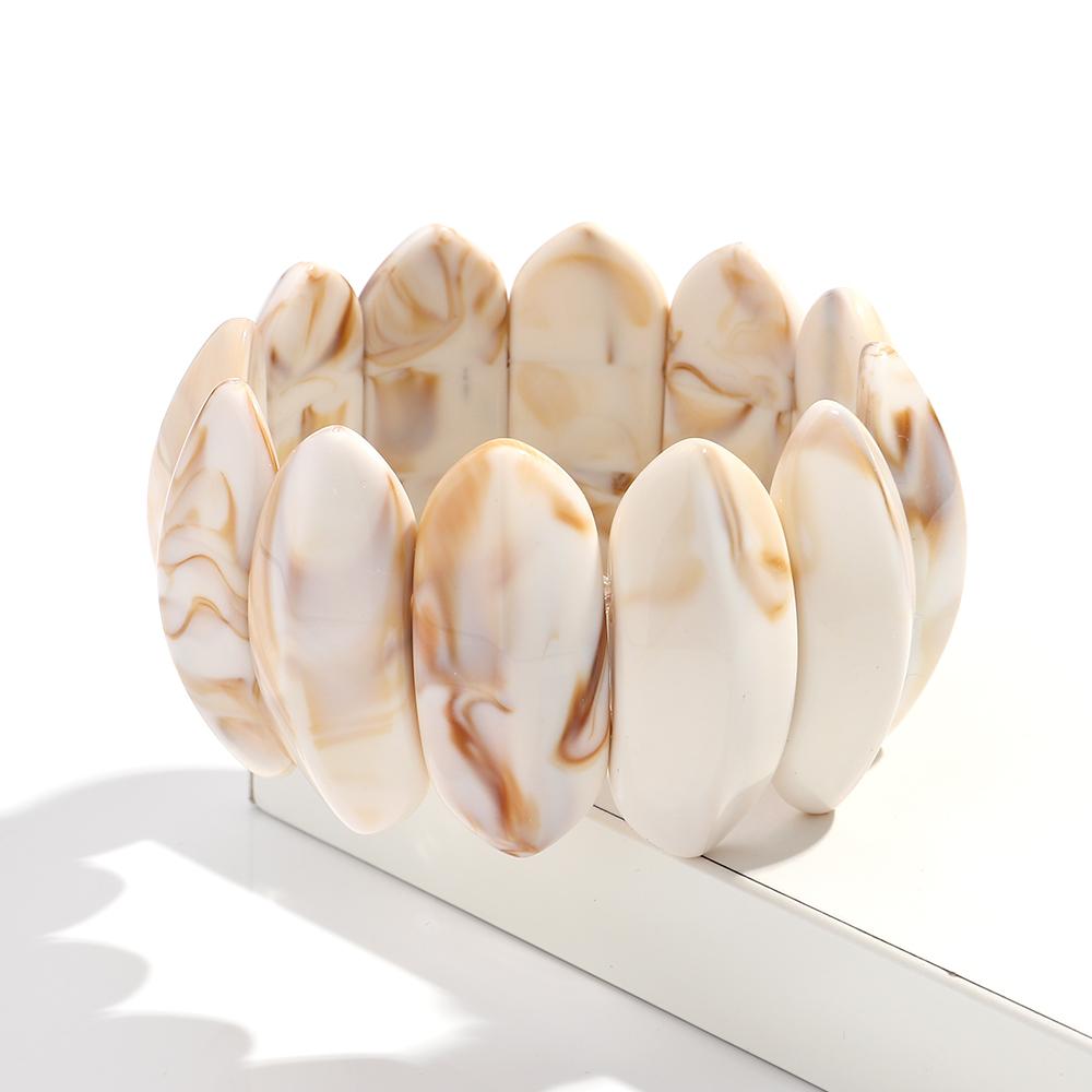 Vintage Acrylic Amber Elastic Geometric Bracelets Bangles for Women Stretchy Resin Big Cuff Bracelet Designer Jewelry 2025