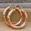 Fashion Round Gold Plated Copper Hoop Earrings For Women New Vintage Jewelry Wedding Anniversary Party Gifts Acessories