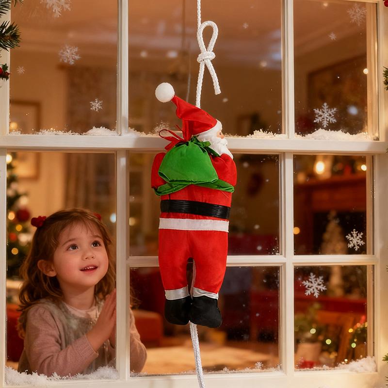 Christmas Santa Claus Climbing Ladder Doll Xmas Tree Hanging Decoration Christmas Indoor Home Wall Pendant 2026 New Year Gifts