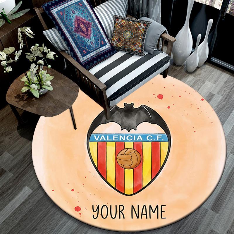 Custom Name Valencia CF2 Round Area Rug,Carpet Rug for Living Room Bedroom Sofa Playroom Decor,Non-slip Floor Mat