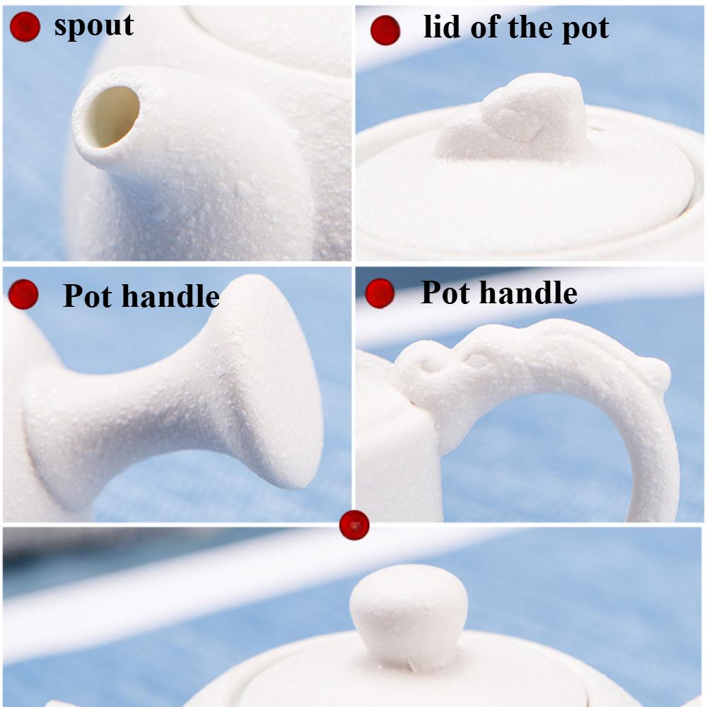 7-piece snow glazed tea set , hand cracked glaze, perfect for matcha/herbal tea, heat-resistant ceramics, modern minimalist tea