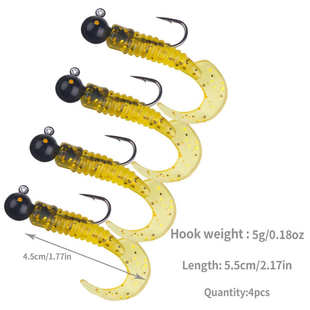 5 Stück/4 Stück/Beutel Jig-Haken mit Soft Lure Pesca Wobbler Kunstköder Silikonköder Seebarsch Karpfenangeln Soft Tail Barschköder