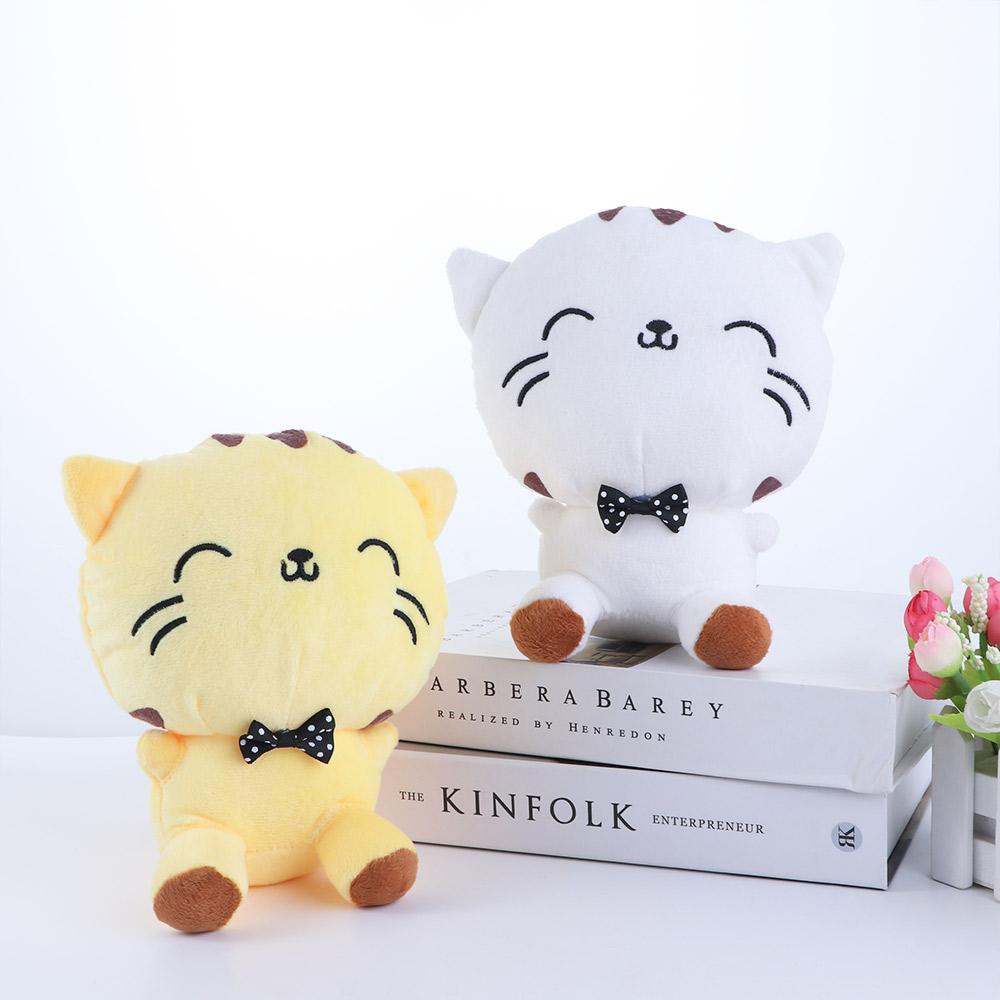 Cute Toys Xmas Gift Stuffed Gift Doll Cushion Cat with Bow Plush Dolls Sofa Pillow Stuffed Toys