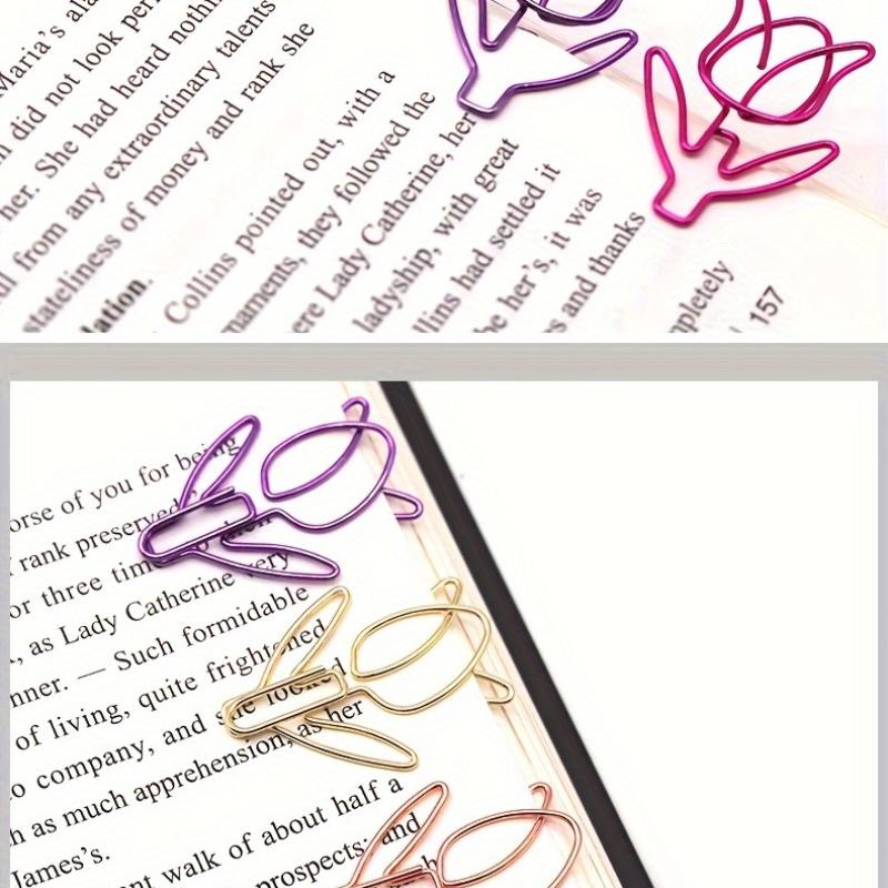 40 ks Tulipánové kancelářské sponky Květinové kreativní kreslené roztomilé kancelářské kancelářské sponky ve tvaru kovové kancelářské sponky