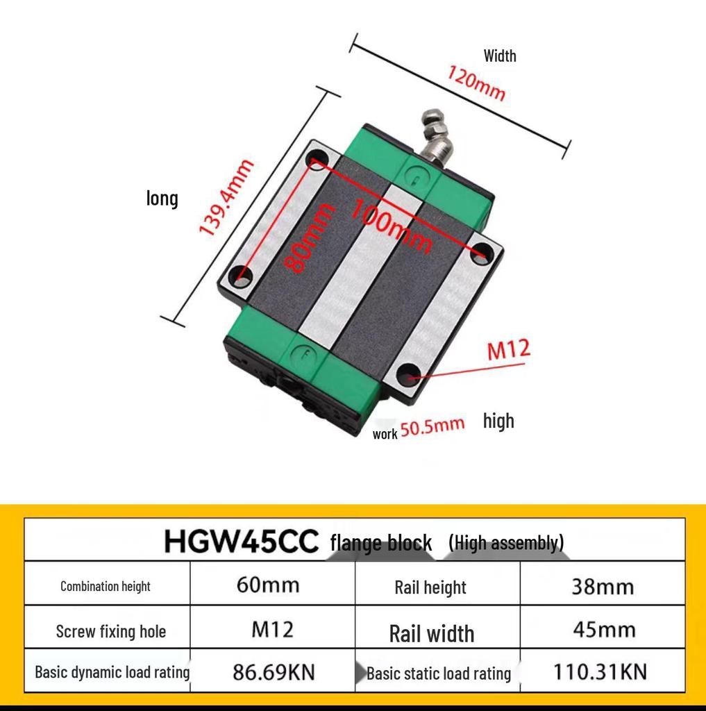 HIWIN Interchangeable Linear Guideway Block for HGH/EGH/CA Series (Sizes 15-30)