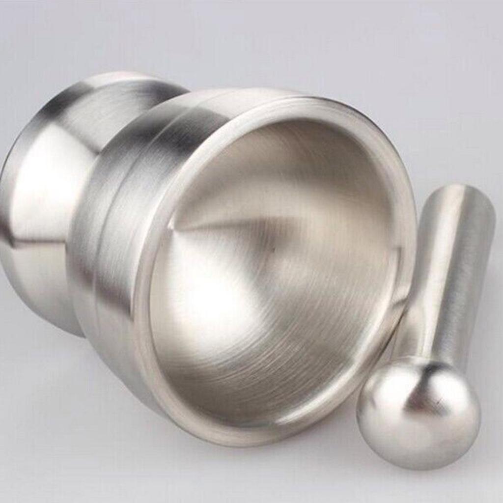Thicken Metal Pestle Pedestal Bowl Garlic Press Pepper Spice Garlic Grinder Pot