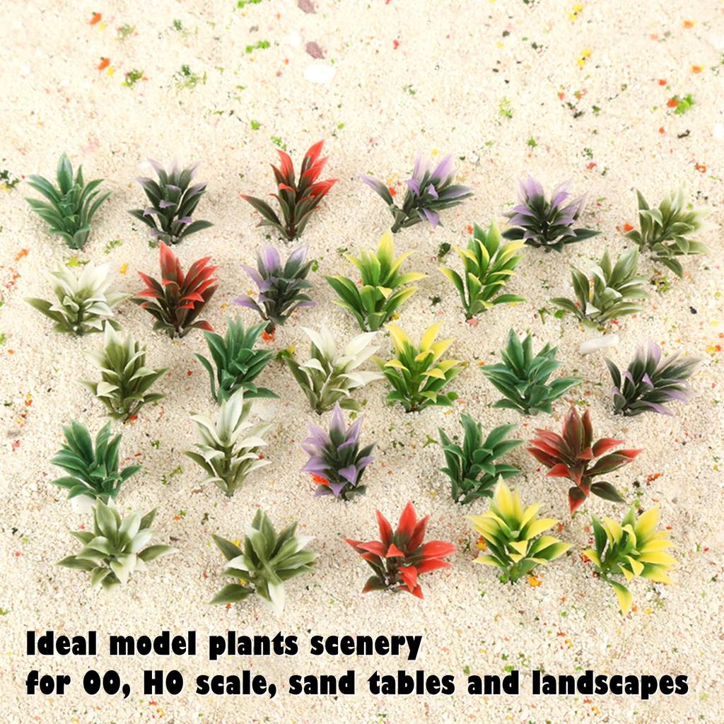 100pcs Flower Model Tree Railway Model Architectural Model Train Model Landscape Scenery Collection City Model Decoration Plastic Yellow White Green