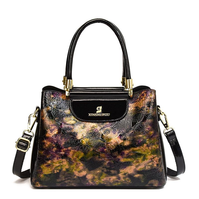 Women's Retro Hollow PU Leather Tote Bag Fashion Hundred Senior Sense Crossbody Bag Retro Satchel Handbag Tote Bag