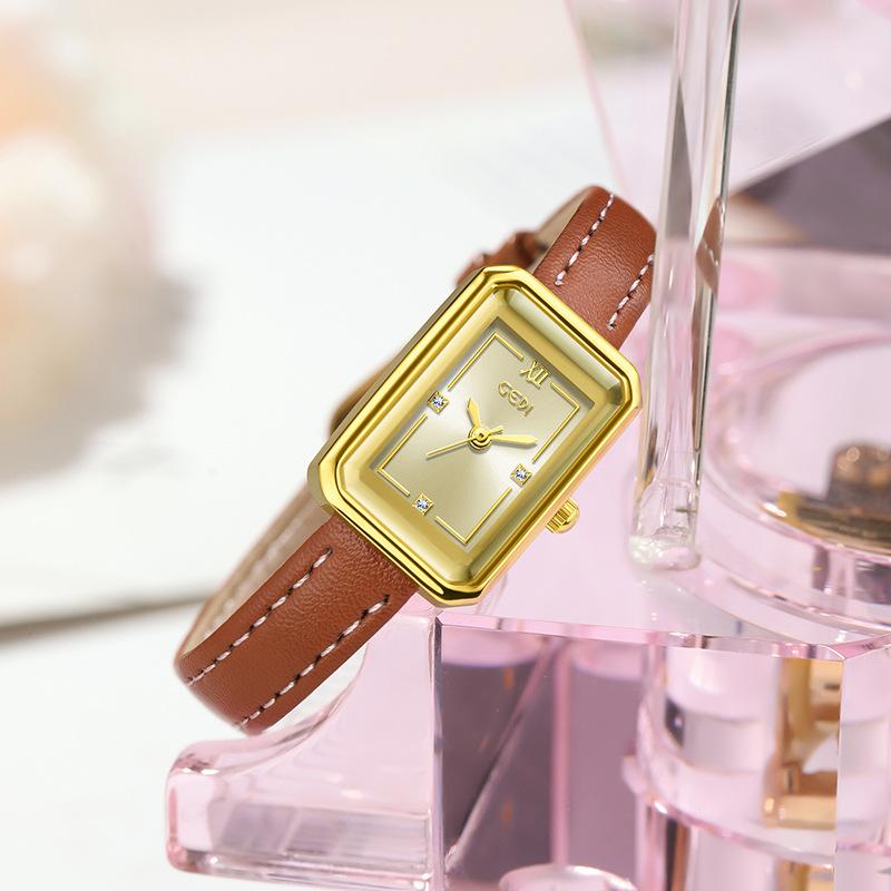 Small And Exquisite Student Watch, Niche High-End Small Sugar Cube Women'S Watch, High-Value Quartz Watch