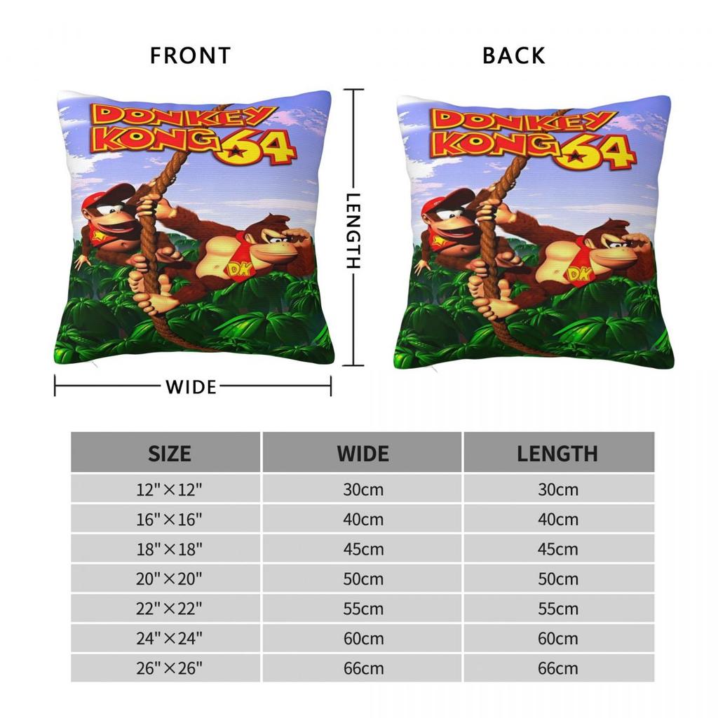 Home Decor Donkey Kong Bananza Game Pillowcases Accessories Pillow Cover Zipper Multi Size