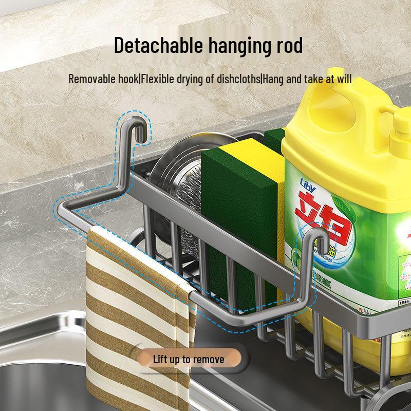 Multi-Functional Kitchen Utensil Drain Basket and Dishcloth Rack