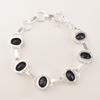 Sällsynt Svart Onyx Ädelsten 925 Sterling Silver Smycke Kedja Armband 9" För Flickor RB-6-